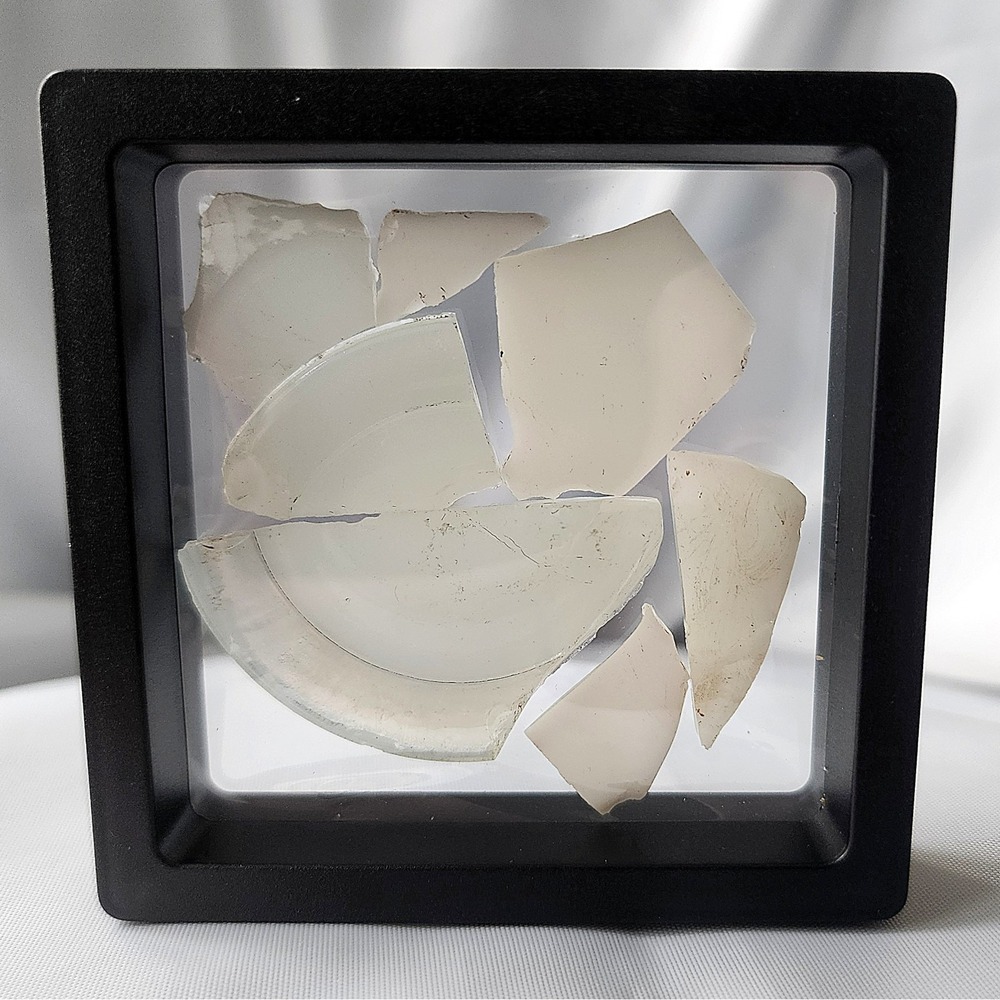 Early 1900s Colonial Glass Shards Antique Glass Milk Glass Shards With Details